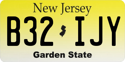NJ license plate B32IJY