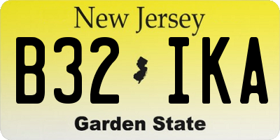 NJ license plate B32IKA