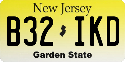 NJ license plate B32IKD