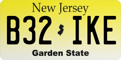 NJ license plate B32IKE