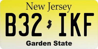 NJ license plate B32IKF