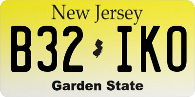 NJ license plate B32IKO