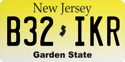 NJ license plate B32IKR
