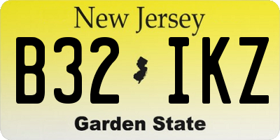 NJ license plate B32IKZ