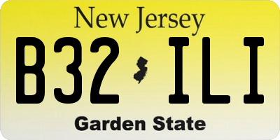 NJ license plate B32ILI