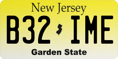 NJ license plate B32IME