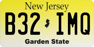 NJ license plate B32IMQ