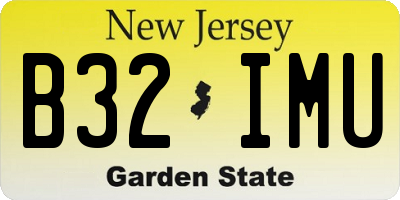 NJ license plate B32IMU