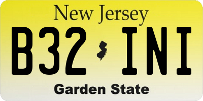 NJ license plate B32INI