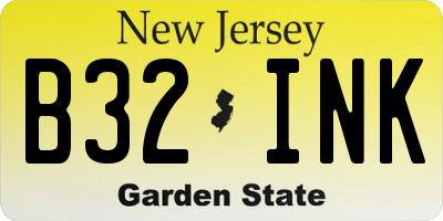NJ license plate B32INK