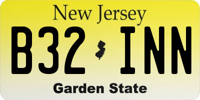 NJ license plate B32INN