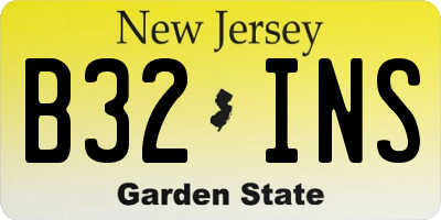 NJ license plate B32INS