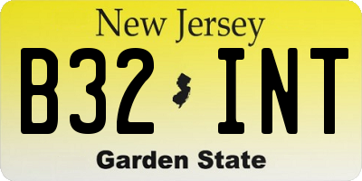 NJ license plate B32INT