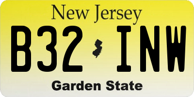NJ license plate B32INW
