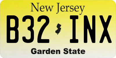 NJ license plate B32INX