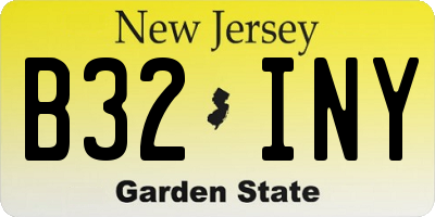 NJ license plate B32INY
