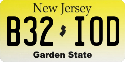 NJ license plate B32IOD