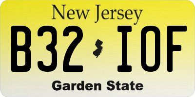 NJ license plate B32IOF