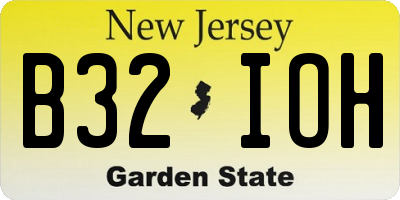 NJ license plate B32IOH