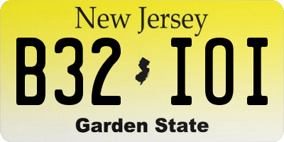 NJ license plate B32IOI