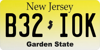 NJ license plate B32IOK