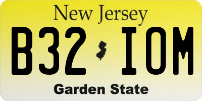 NJ license plate B32IOM