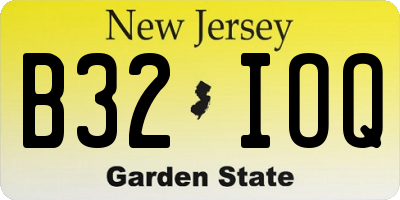 NJ license plate B32IOQ