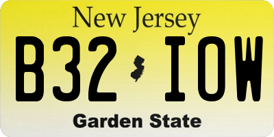 NJ license plate B32IOW