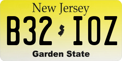 NJ license plate B32IOZ