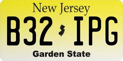 NJ license plate B32IPG