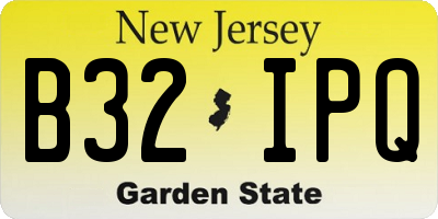 NJ license plate B32IPQ