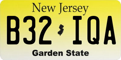 NJ license plate B32IQA