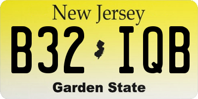 NJ license plate B32IQB