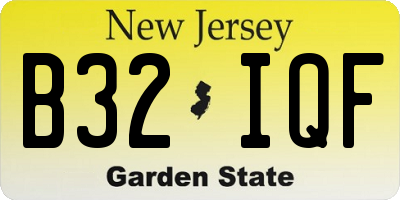 NJ license plate B32IQF