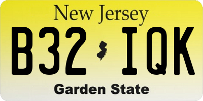 NJ license plate B32IQK