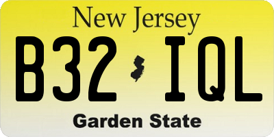 NJ license plate B32IQL