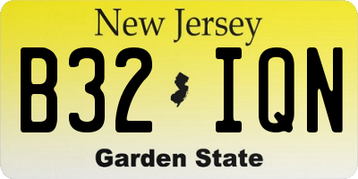 NJ license plate B32IQN