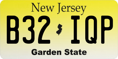 NJ license plate B32IQP