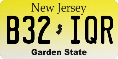 NJ license plate B32IQR