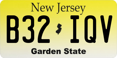 NJ license plate B32IQV