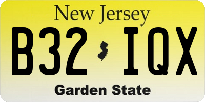 NJ license plate B32IQX