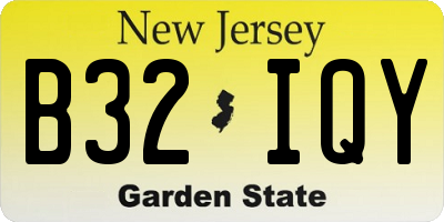 NJ license plate B32IQY