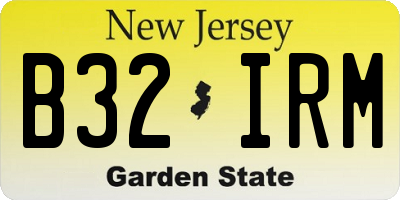 NJ license plate B32IRM