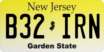 NJ license plate B32IRN