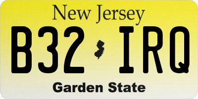 NJ license plate B32IRQ
