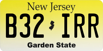 NJ license plate B32IRR