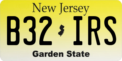 NJ license plate B32IRS
