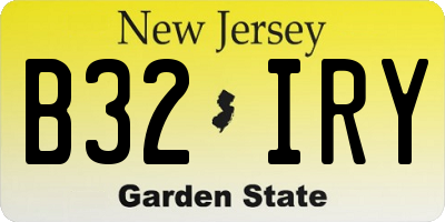NJ license plate B32IRY