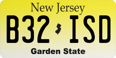 NJ license plate B32ISD