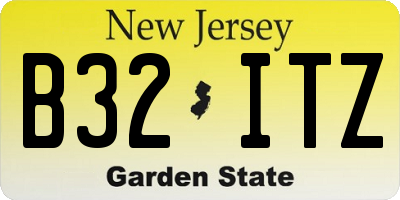 NJ license plate B32ITZ